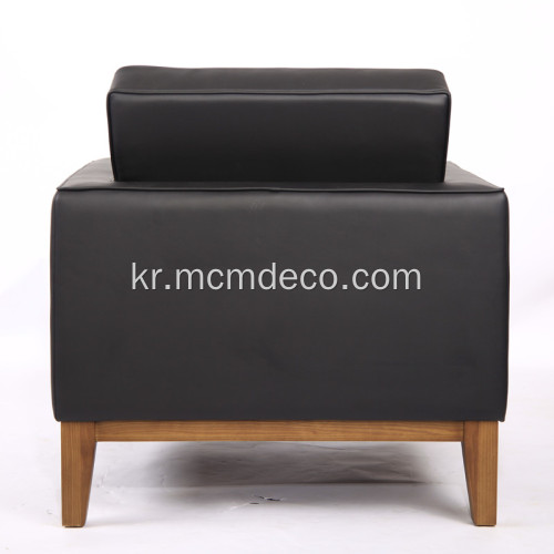 Knoll 스타일 나무 프레임 패브릭 단일 소파